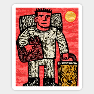 Veteran's Homecoming - The Weary Soldier's Return Magnet